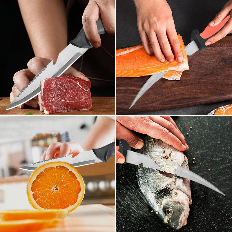 Hollow Plastic Handle Fish Fillet Carving Knife