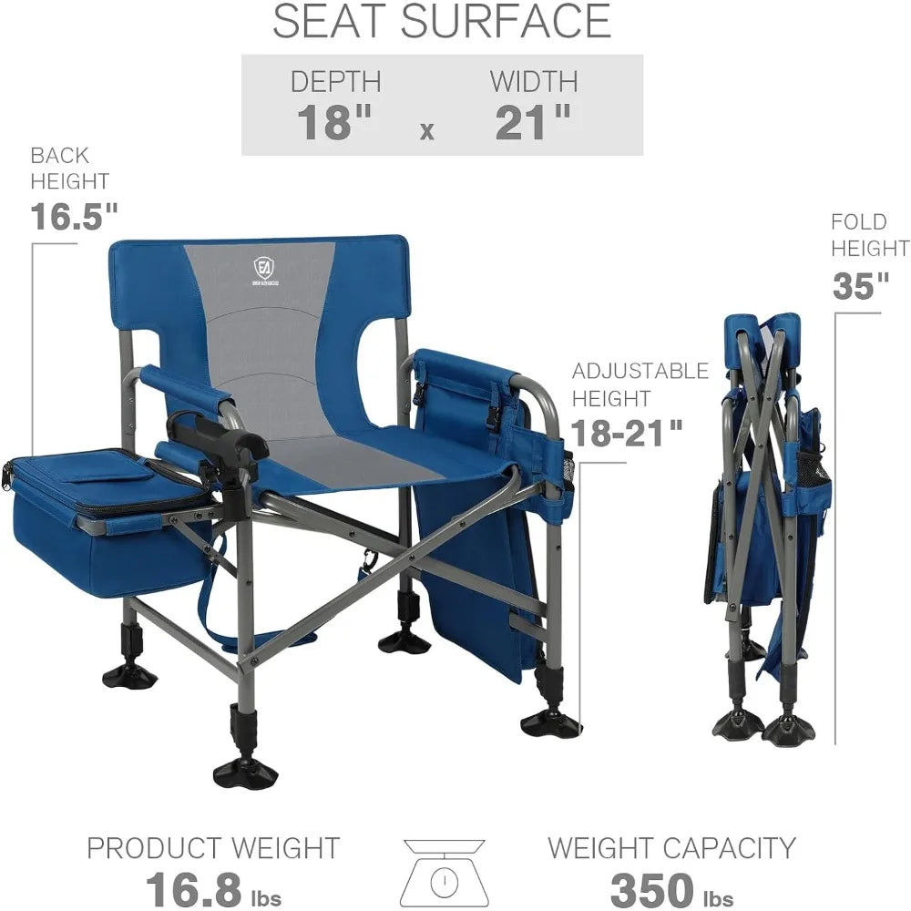 Fishing Chair with Rod Holder and Cooler