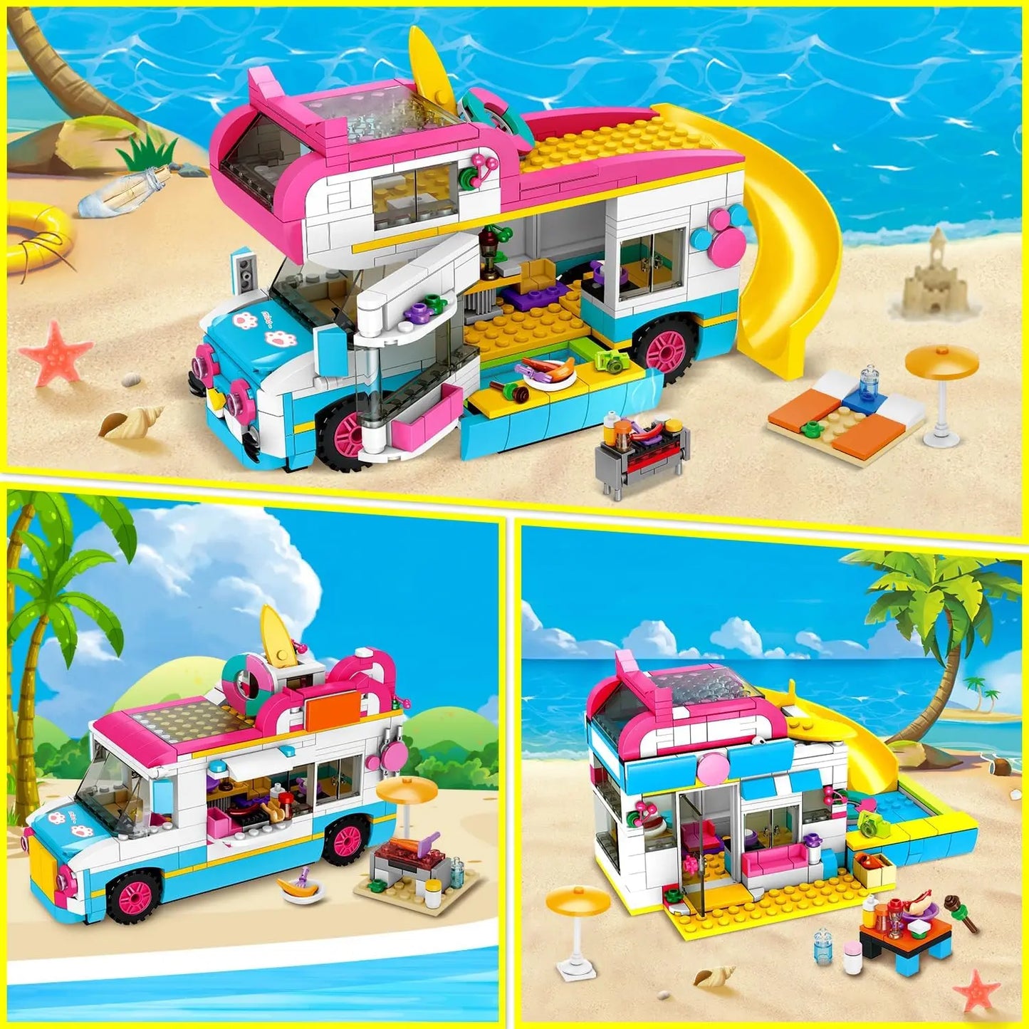 3-in-1 Girls Camper Van Building Set - 494PCS