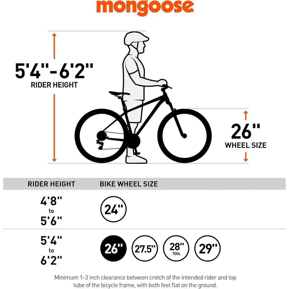 Mongoose Mens and Women Fat Tire Mountain Bike