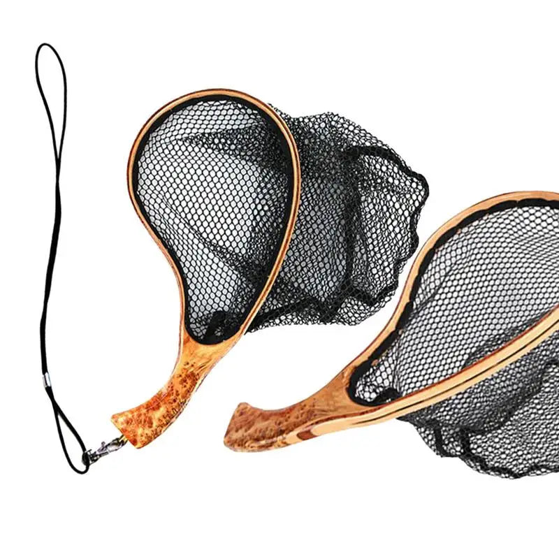 Fly Fishing Net Net With Wooden Handle