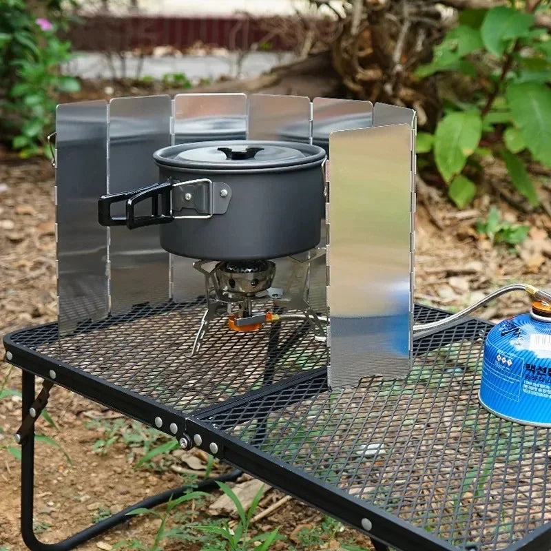 Foldable Gas Stove Windshield  Camping Cooking Burner