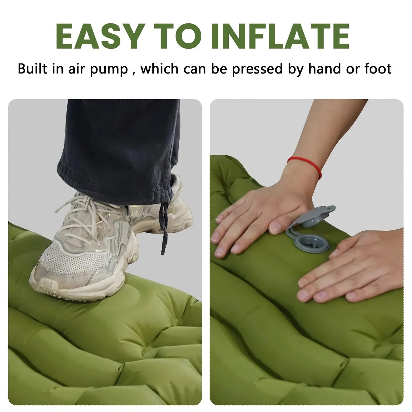 Camping Inflatable Mattress ,  Built-in Pillow ,Pump