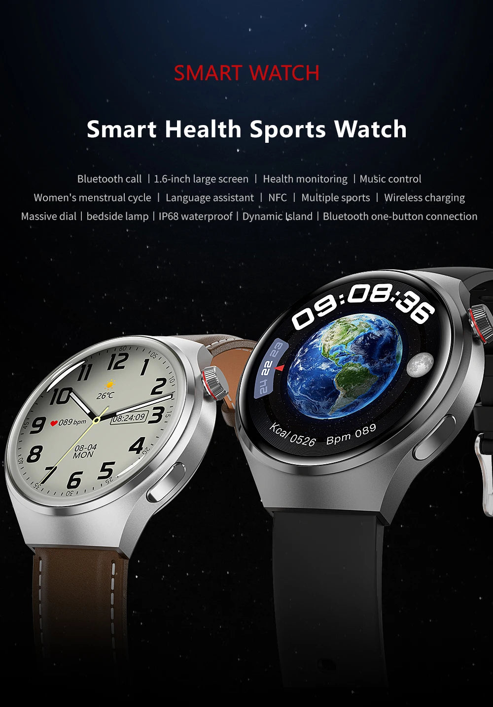 Men's and Women's Health Sports Smart Watch