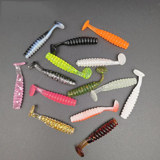 10pcs 4cm 13 colors  mini soft paddle tail worm