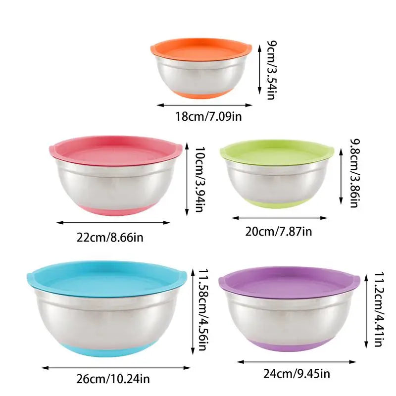 Mixing Bowl Set Thickened Stainless Steel Non-Slip