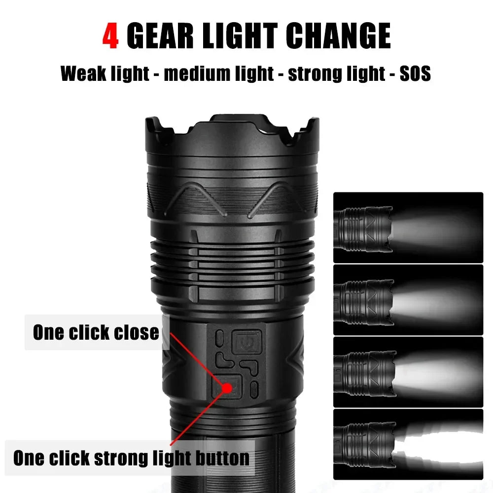 Super Bright Tactical Flashlight Long Range Rechargeable