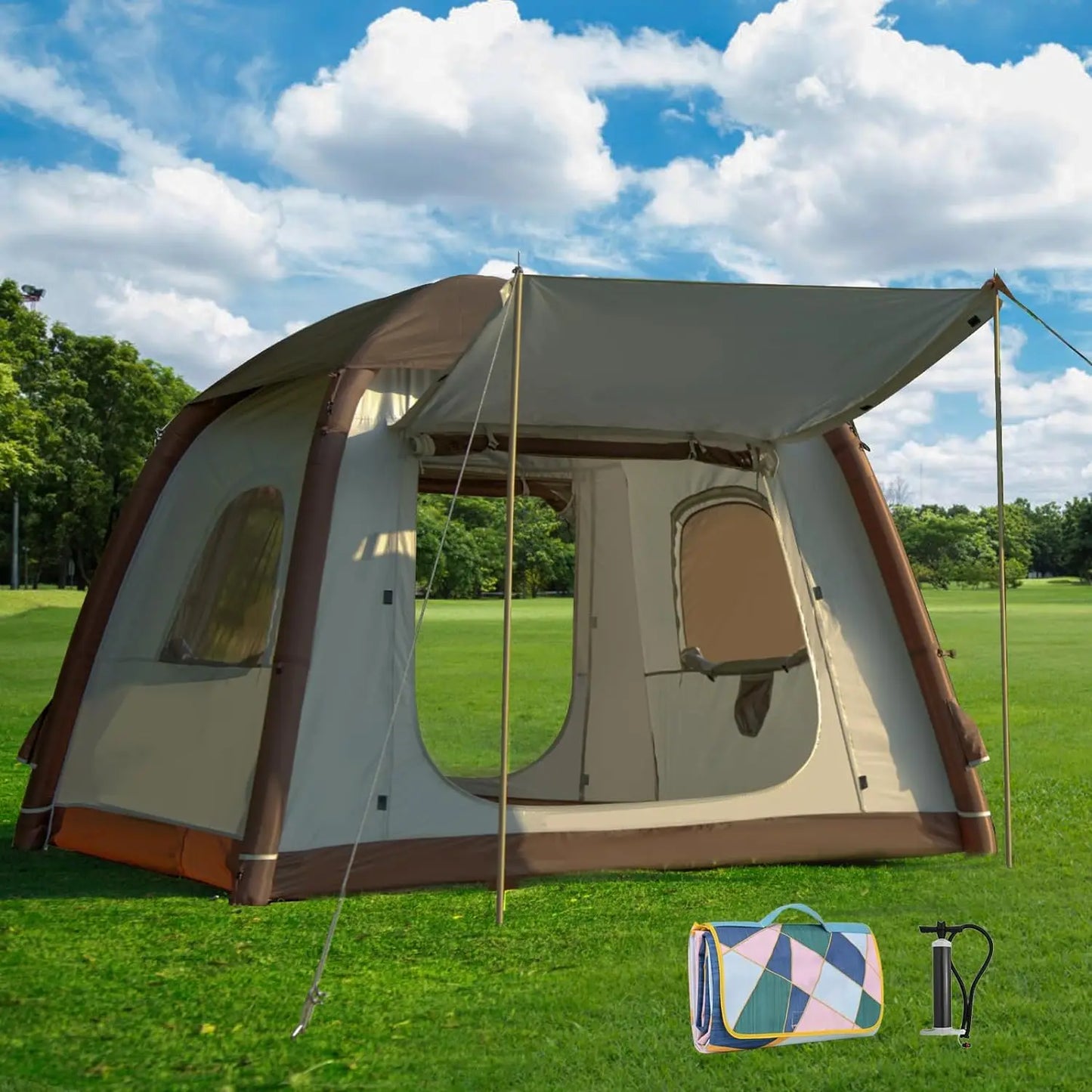 Inflatable Camping Tent with Picnic Blanket