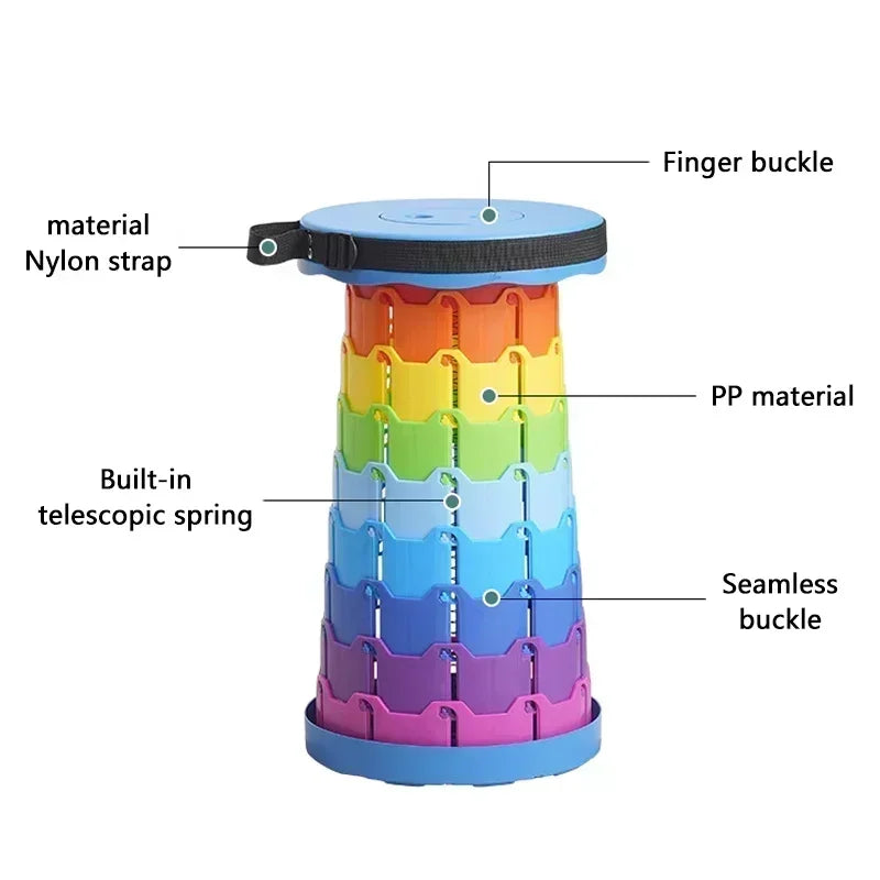 Folding Stool Heavy Duty Collapsible Telescoping Stool