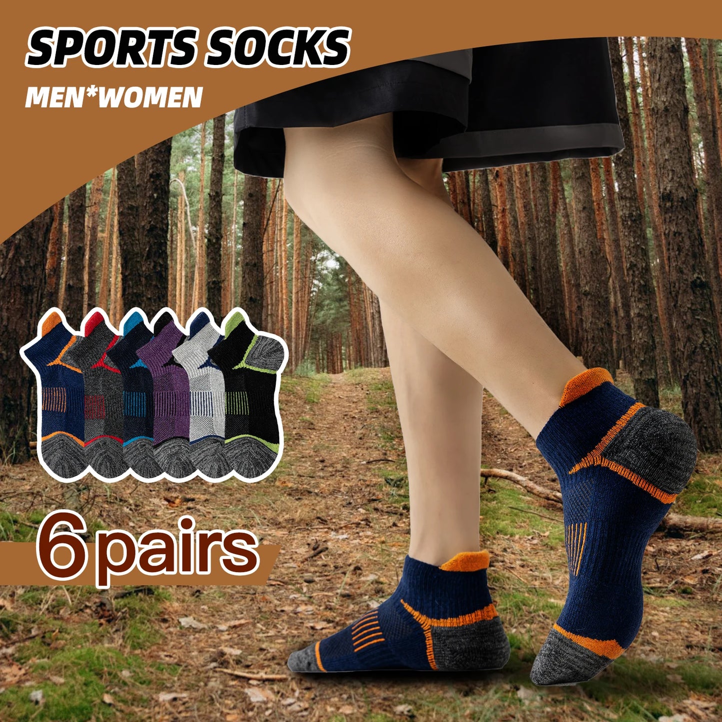 6 Pairs Merino Wool Ankle Hiking  Socks