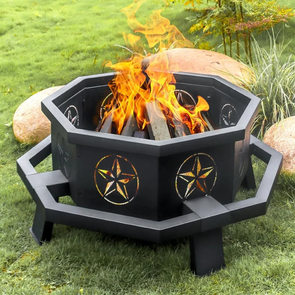 42 Inch Octagonal Fire Pit ,Outdoor ,Wood Burning