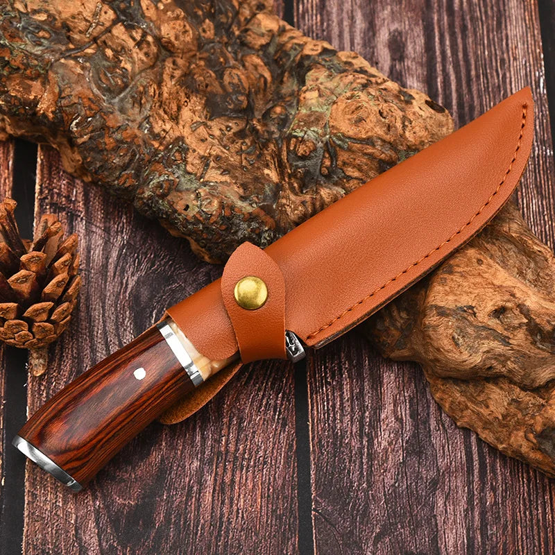 4"  Hunting Knife High-end Colored Wood Handle