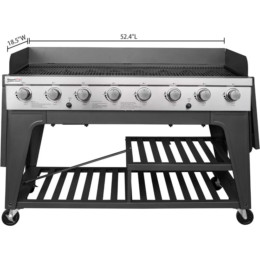 Propane Gas Grill, 8-Burner, Outdoor Kitchen