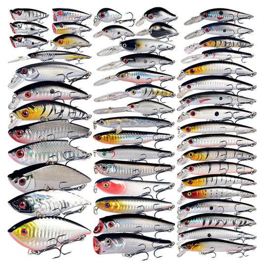 50pcs Fishing Lure Set  Crankbait Mini Minnow Floating