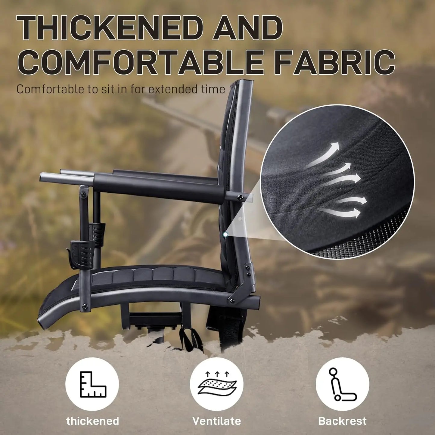 Silent Swivel Hunting Chair for Blinds, Adjustable