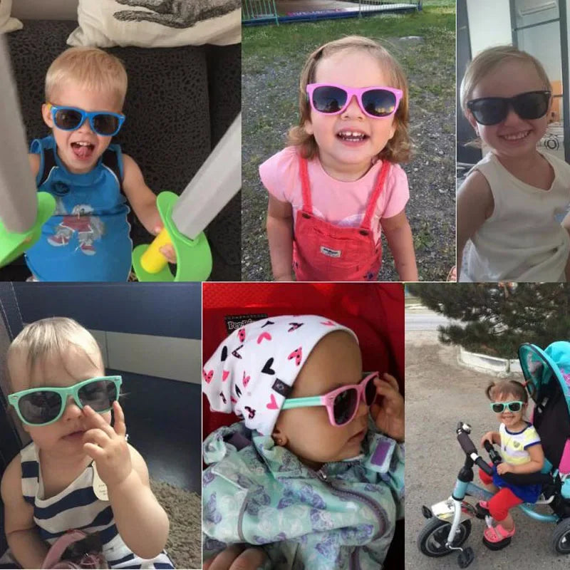 Kids Silicone Round Sunglasses  for Boys Girls