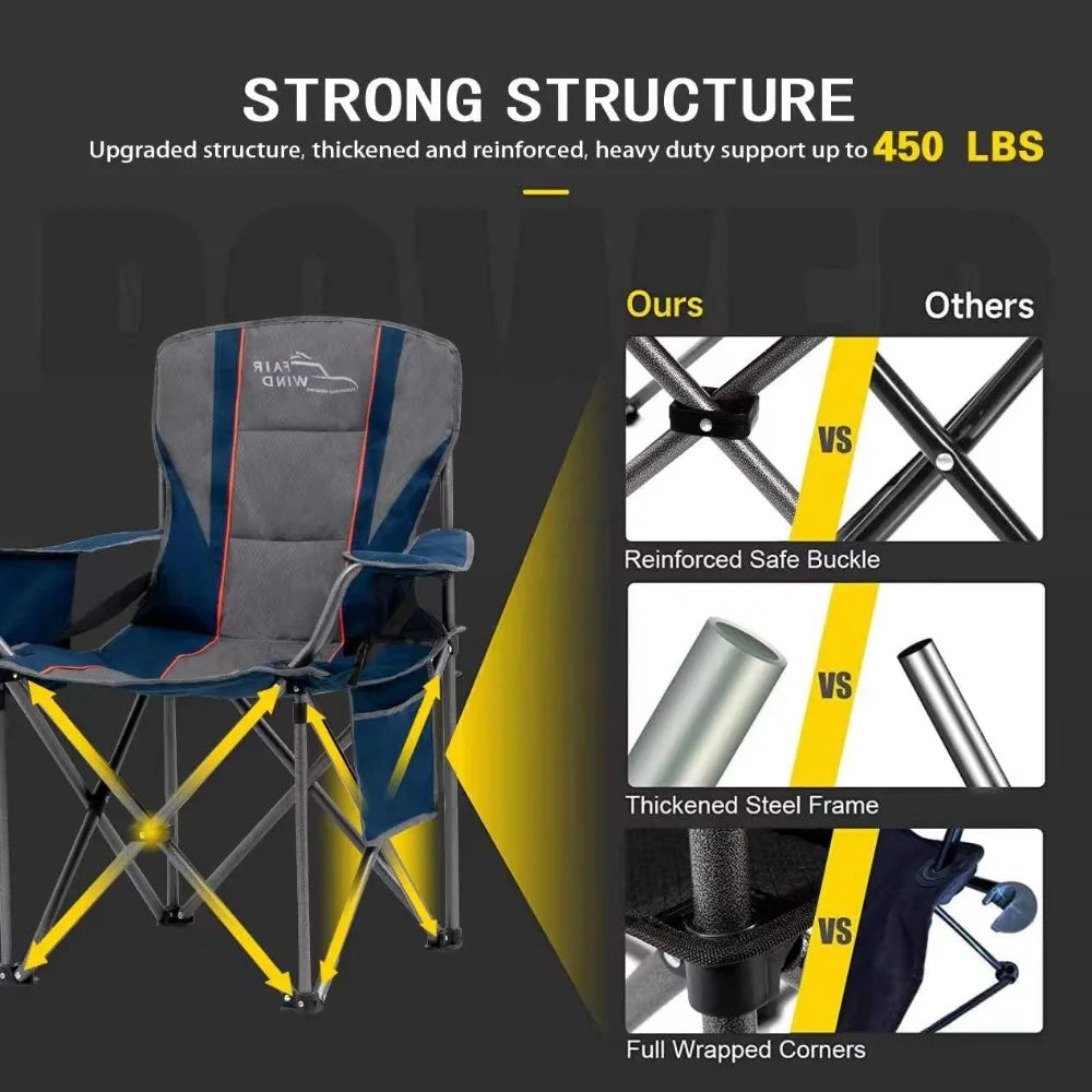 Padded Camping Chair with Lumbar Support