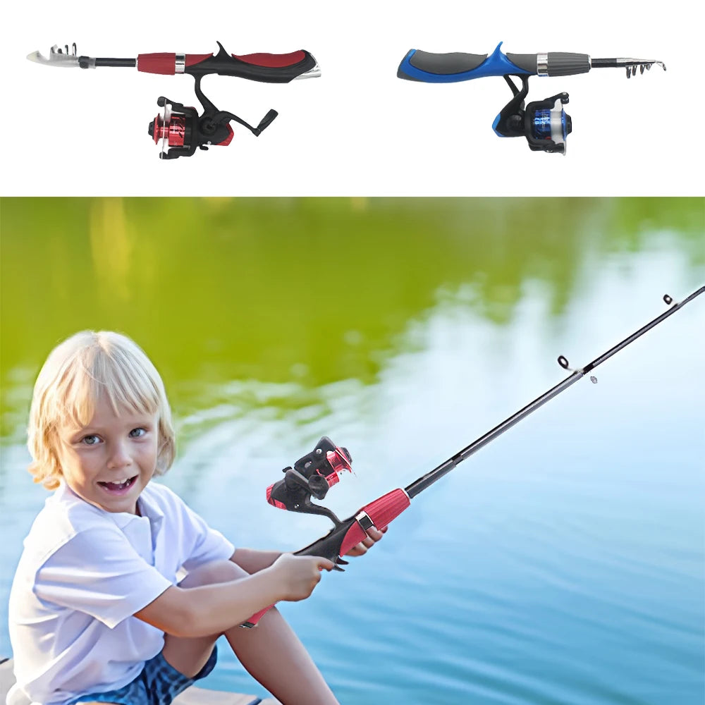 Kids Telescopic Fishing Rods With Spinning Reel