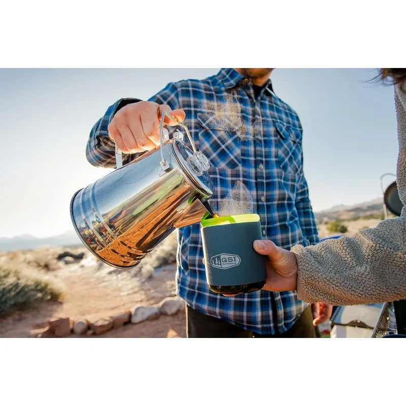 Stainless Steel Rugged Percolator ,Stove and Fire