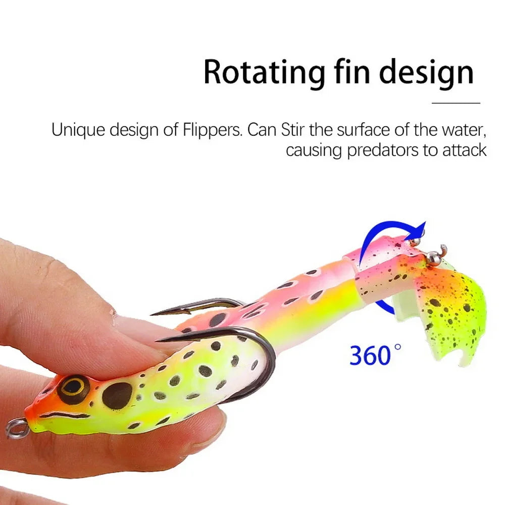 Frog Lure Double Propeller Legs Silicone Soft