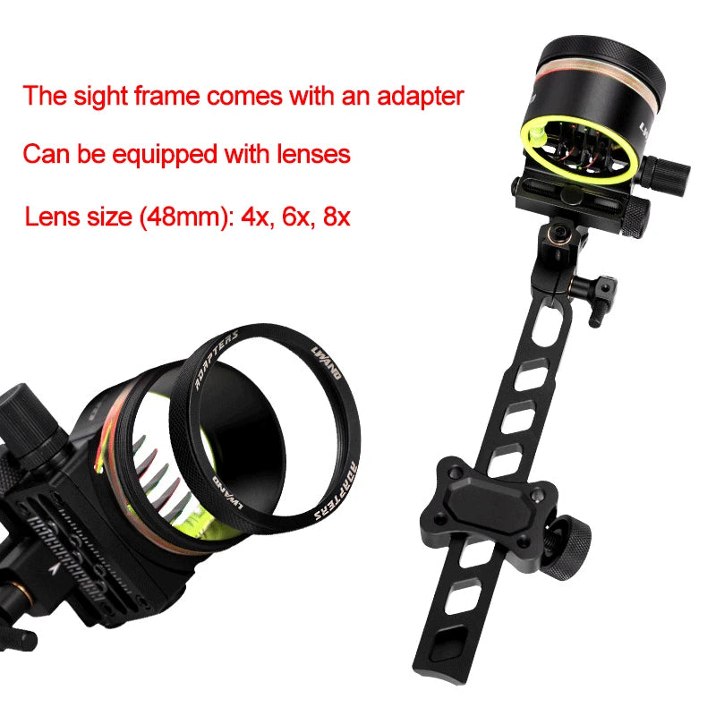 Compound Bow  5 Pins Sight 4X 6X 8X Lens Right Hand