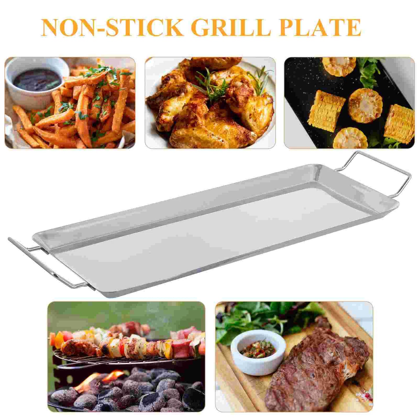 Griddle Pan Stainless Steel Grill Plate Tray