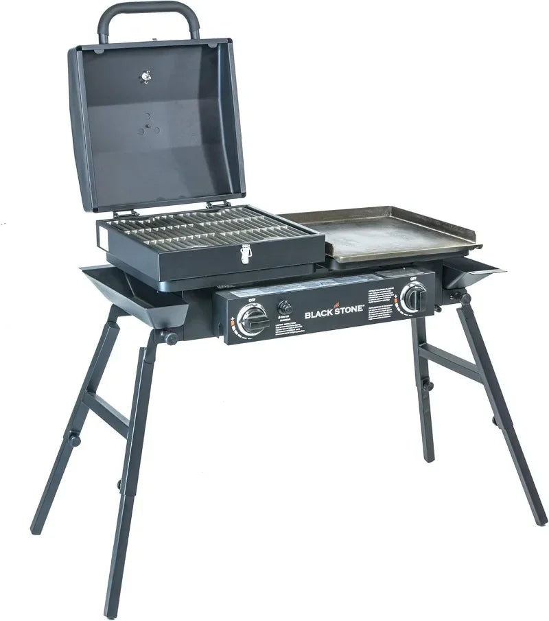 Blackstone Tailgater Stainless Steel 2 Burner Portable Gas Grill and Griddle Combo