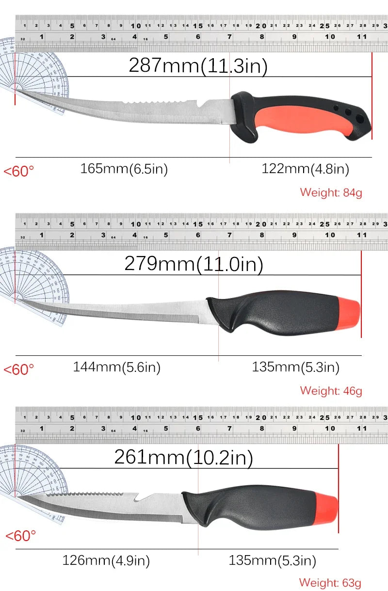 Hollow Plastic Handle Fish Fillet Carving Knife