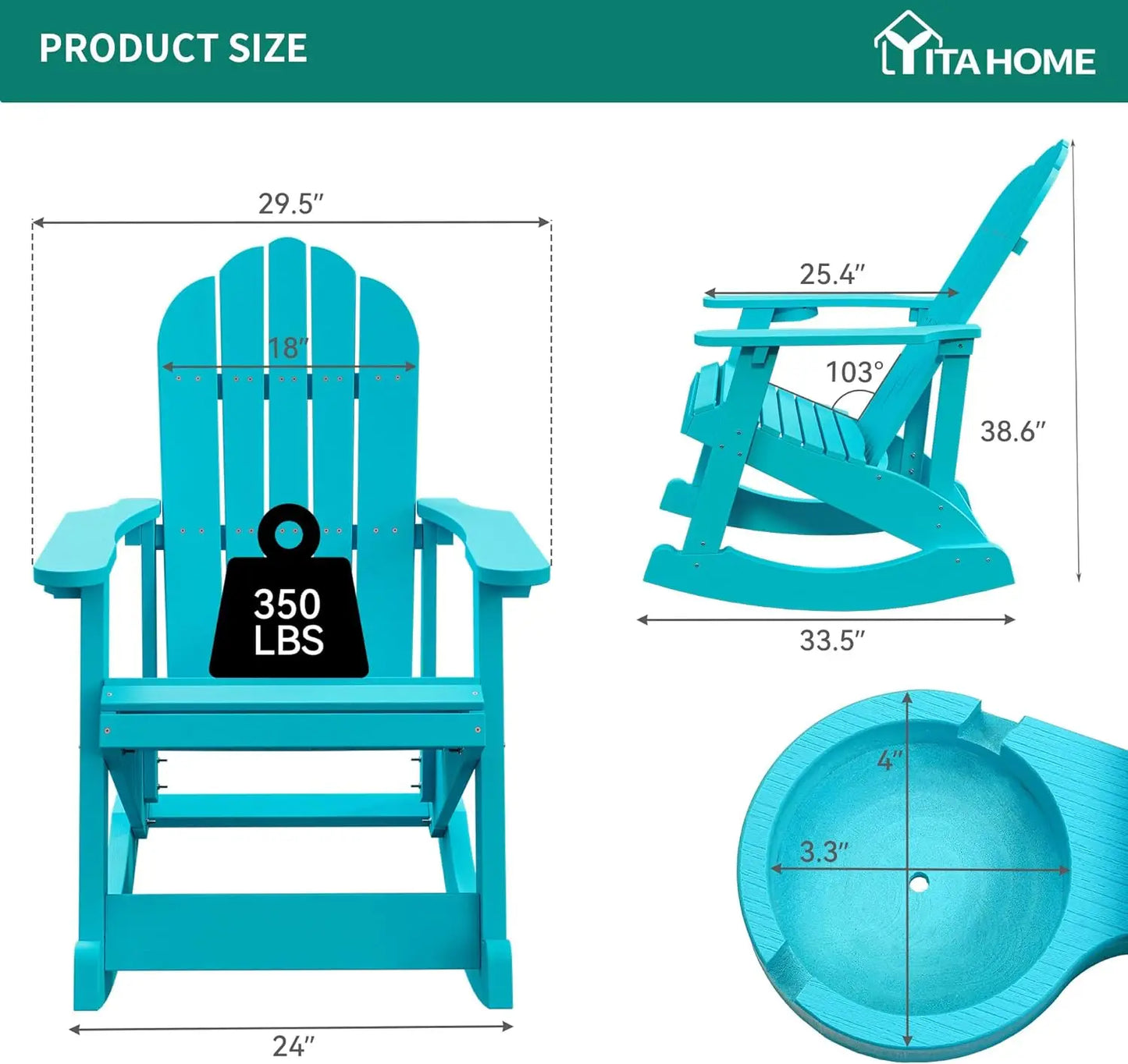 Adirondack Set of 2 Heavy Duty Rocking Chairs