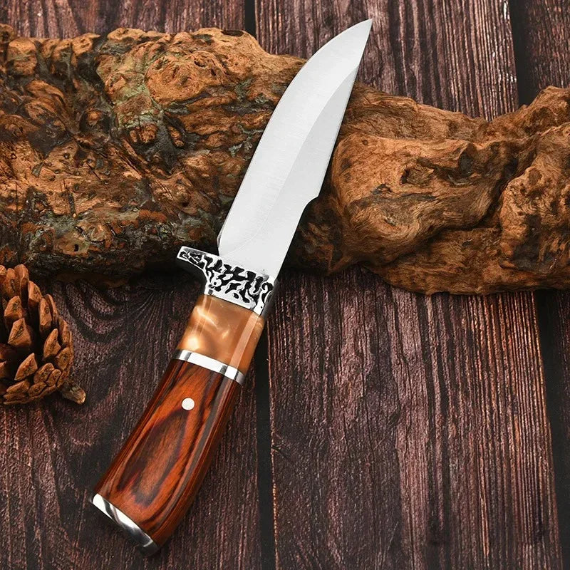 4"  Hunting Knife High-end Colored Wood Handle