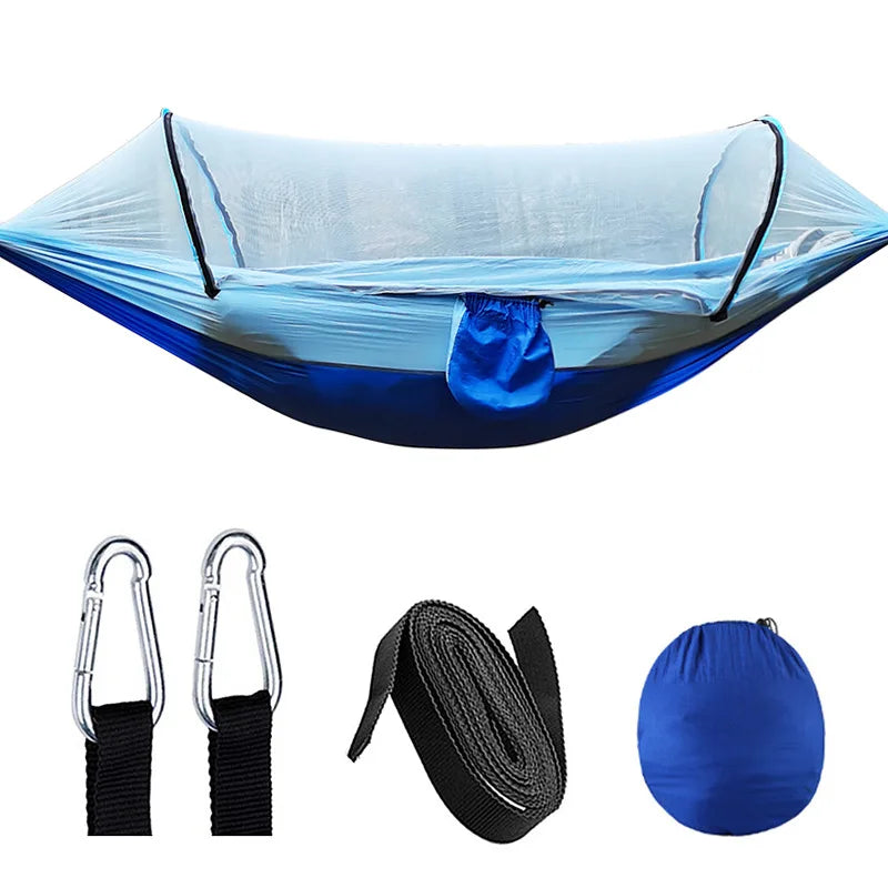 Automatic Quick-opening Mosquito Net Hammock Outdoor Camping Pole Hammock