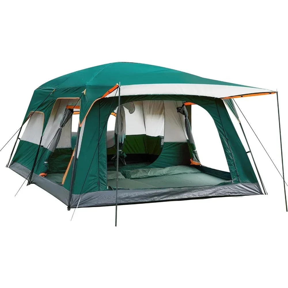 Tent Family Cabin Tents,2 Rooms,3 Windows