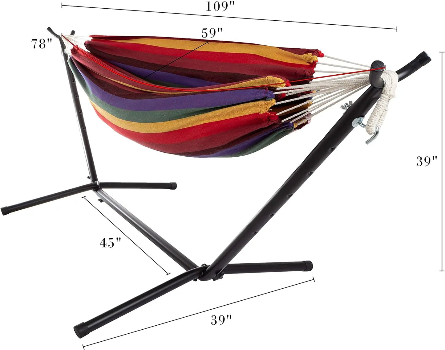 Double  Hammock with Stand Included –2-Person