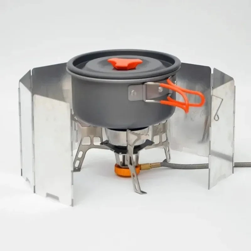 Foldable Gas Stove Windshield  Camping Cooking Burner