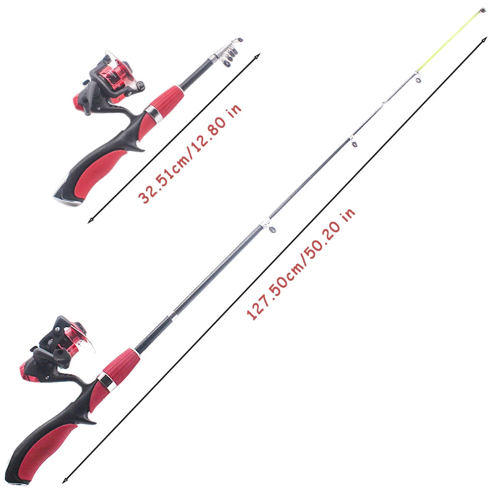 Kids Telescopic Fishing Rods With Spinning Reel