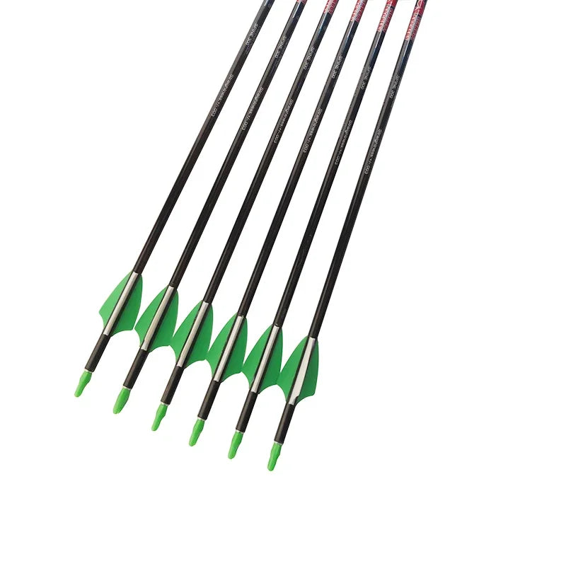 Linkboy pure Carbon Arrow SP500 30'' ID4.2mm 1.75'' Vanes for Recurve Compound Bow Arrow