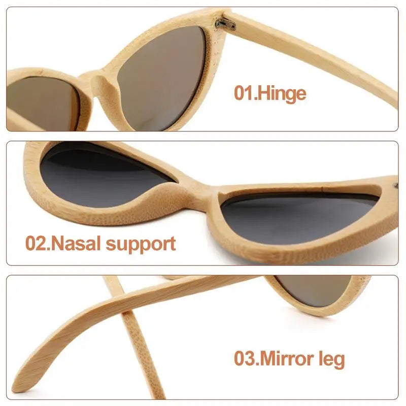 Polarized Fashion Visor Sunglasses With Wood Frame