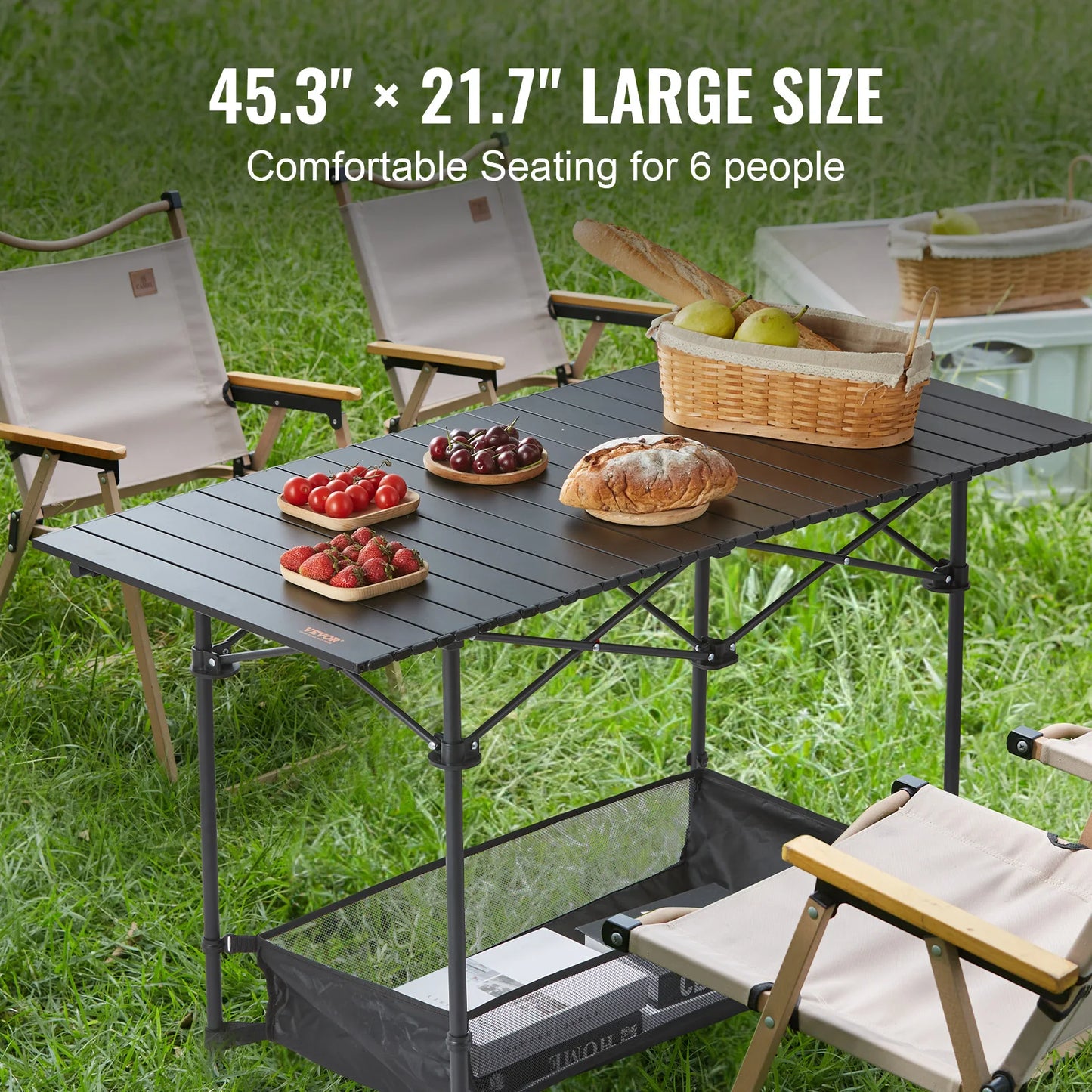 220/66lbs Outdoor Camping Folding Table Picnic