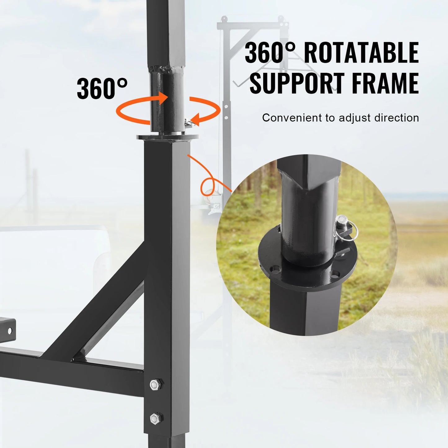 400/500 lbs Hitch Mounted Deer Hoist Adjustable Height