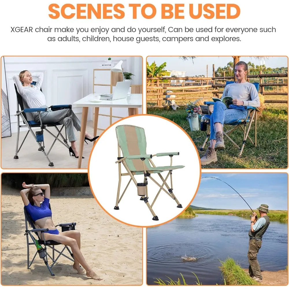 Sturdy Folding Camp Chairs  .2 Pack