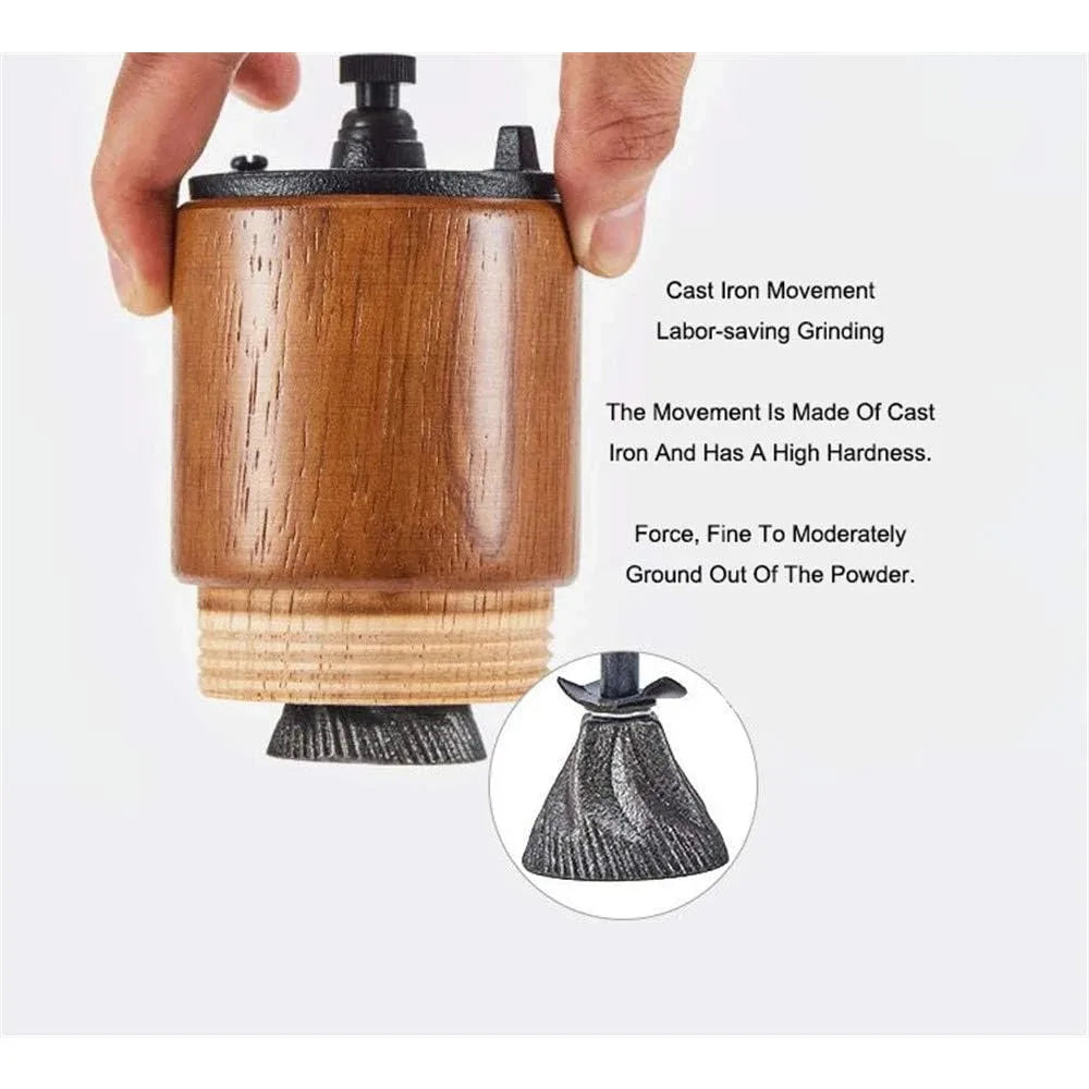 Brown wood Manual Coffee Bean Grinder