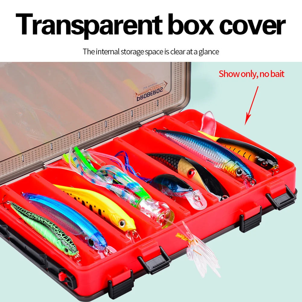 5-1 Pcs Fishing Tackle Box Double Sided Opening