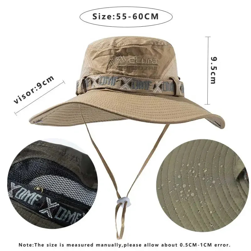 Bucket Hat UV Protection Wide Brim Panama Fisherman