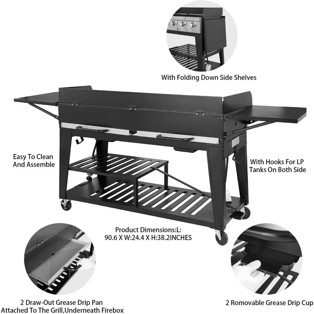 Propane Gas Grill, 8-Burner, Outdoor Kitchen