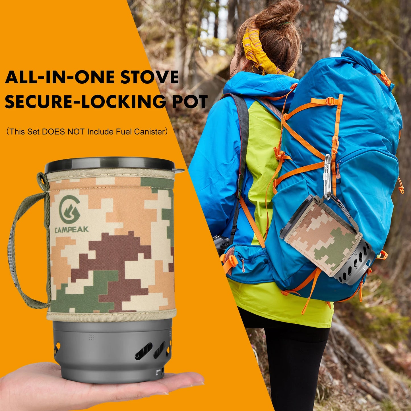 1.4L Backpacking Stove Camping Propane Cooking Gear